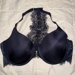 La SENZA Navy Racer Back Lace Trim So Free Collection Full Coverage Bra